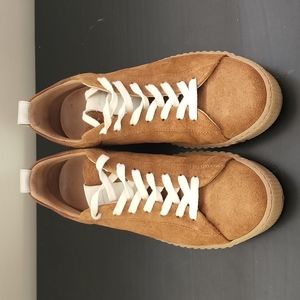 All Saints Womens Sneakers Tan Suede Size 37